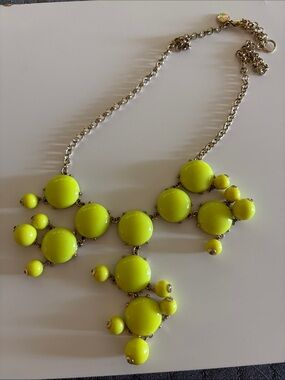 J. Crew Neon Yellow Bubble Bib Necklace